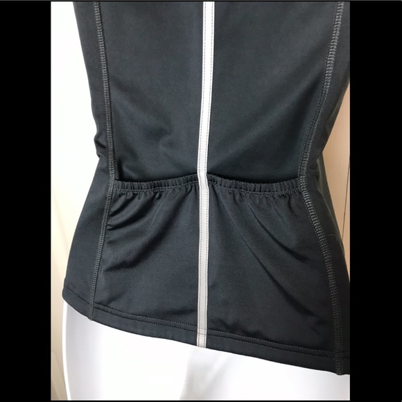 ATHLETA Running Vest Jacket Reflective Gray Orange Breathable Paisley Scroll - Picture 4 of 10
